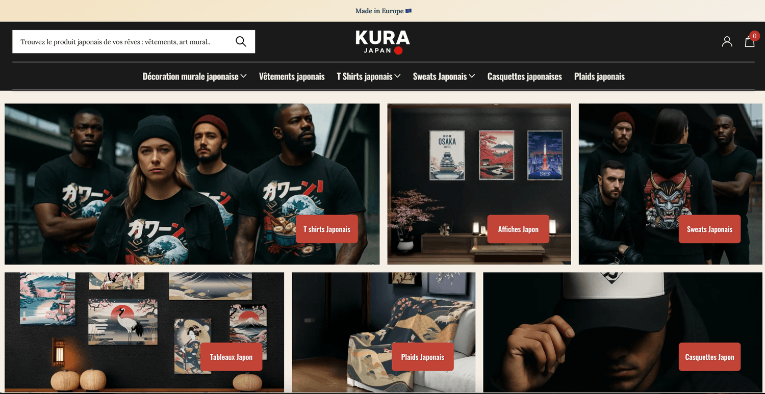 Aperçu du site Kurajapan.fr automatisé