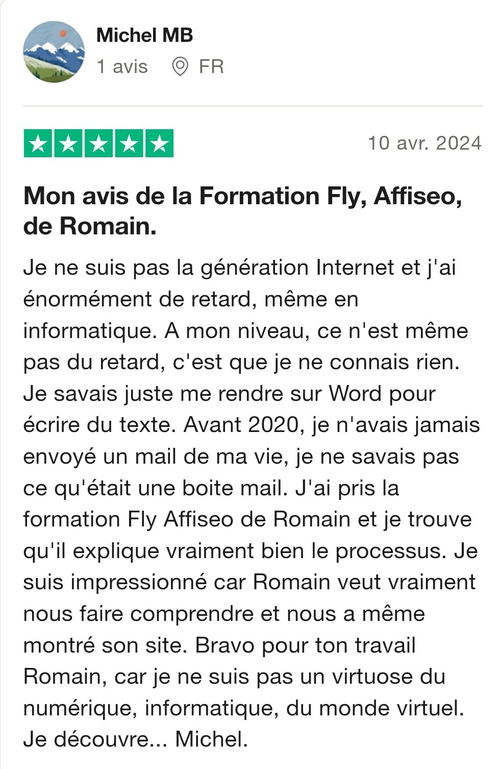 Avis client 3 sur la formation Ecom Automation